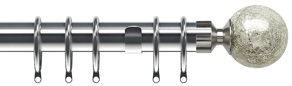 Speedy Poles Apart 28mm Curtain Pole, Satin Silver, Empire