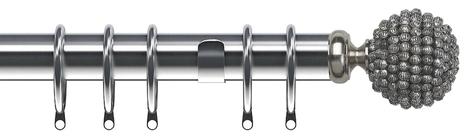 Speedy Poles Apart 28mm Curtain Pole, Satin Silver, Mia
