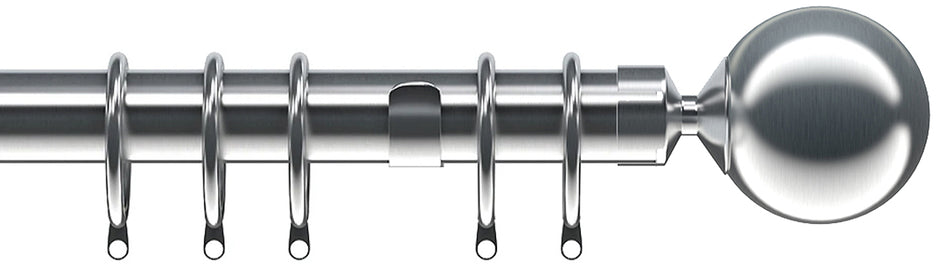 Speedy Poles Apart 28mm Curtain Pole, Satin Silver, Sphere