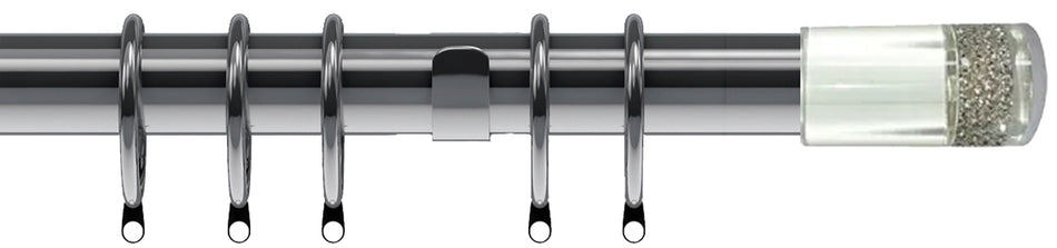 Speedy Poles Apart 28mm Curtain Pole, Polished Graphite, Diamante