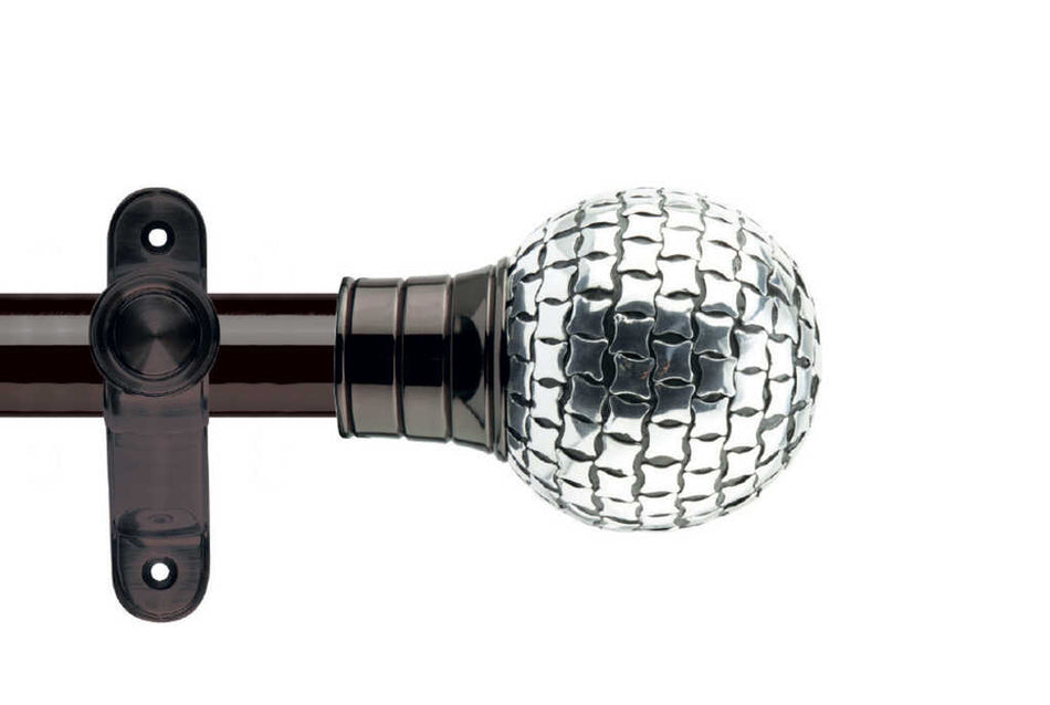 Galleria 50mm Eyelet Pole Black Nickel Square Studded Ball