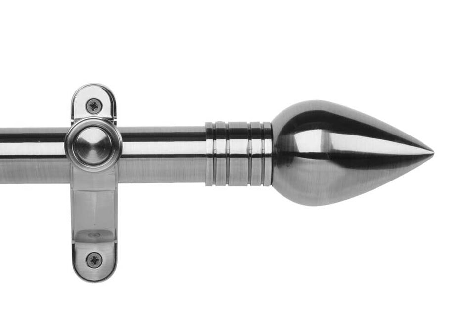 Galleria Metals 50mm Eyelet Pole Brushed Silver Teardrop