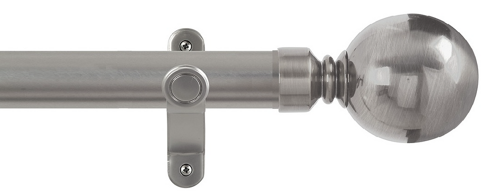 Renaissance Spectrum 35mm Eyelet Curtain Pole Titanium, Plain Ball