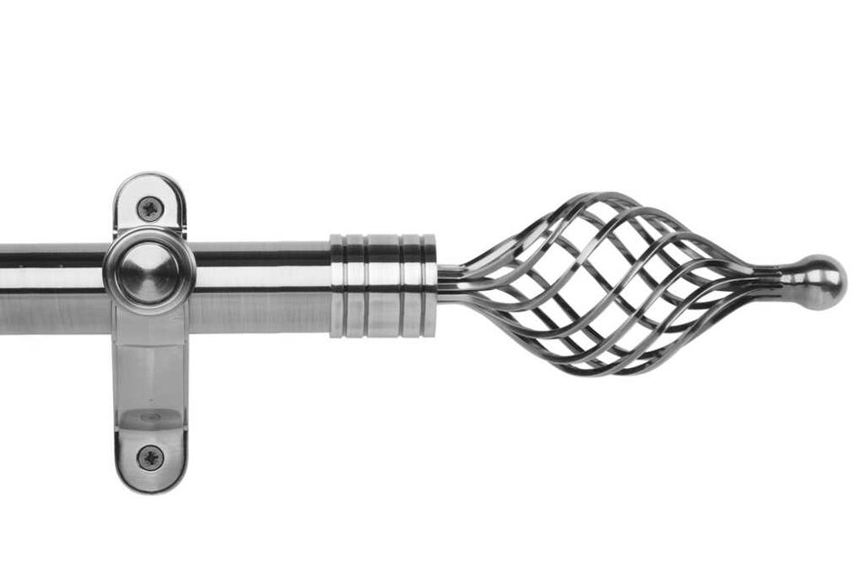 Galleria Metals 50mm Eyelet Pole Brushed Silver Twisted Cage