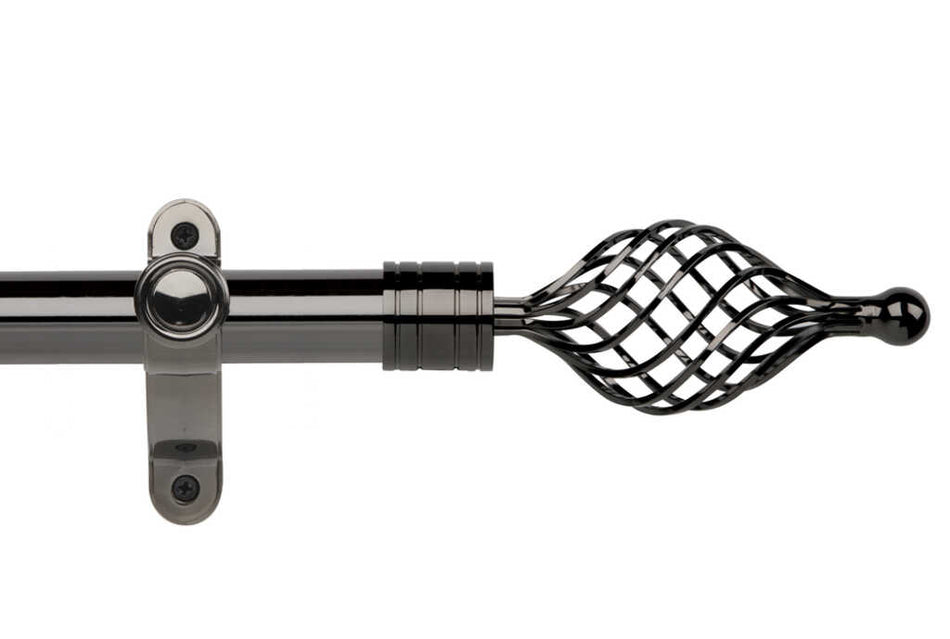 Galleria Metals 35mm Eyelet Pole Black Nickel Twisted Cage