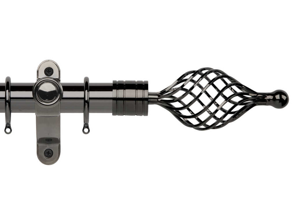 Galleria Metals 50mm Pole Black Nickel Twisted Cage