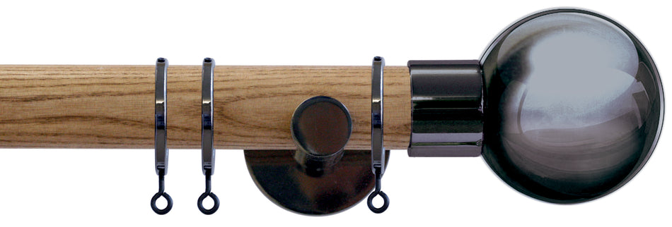 Jones Strand 35mm Wood Pole Light Oak, Black Nickel Ball