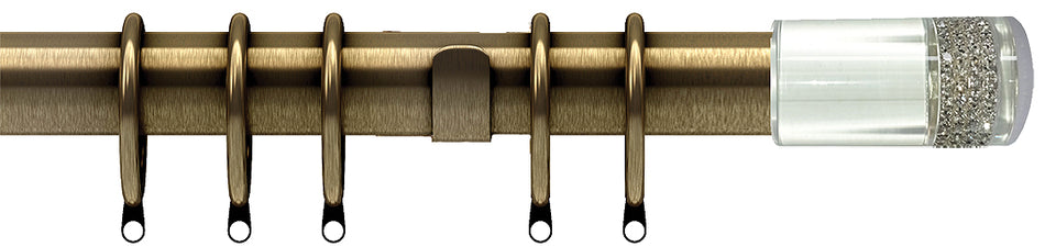 Speedy Poles Apart 28mm Curtain Pole, Antique Brass, Diamante