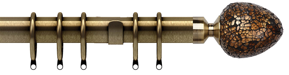 Speedy Poles Apart 28mm Curtain Pole, Antique Brass, Alexia Bronze Mirror