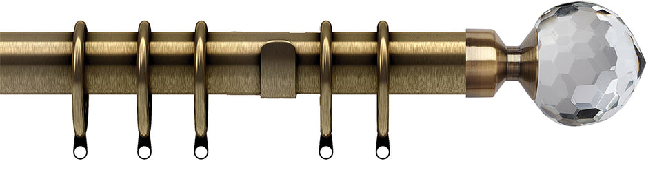 Speedy Poles Apart 28mm Curtain Pole, Antique Brass, Bella