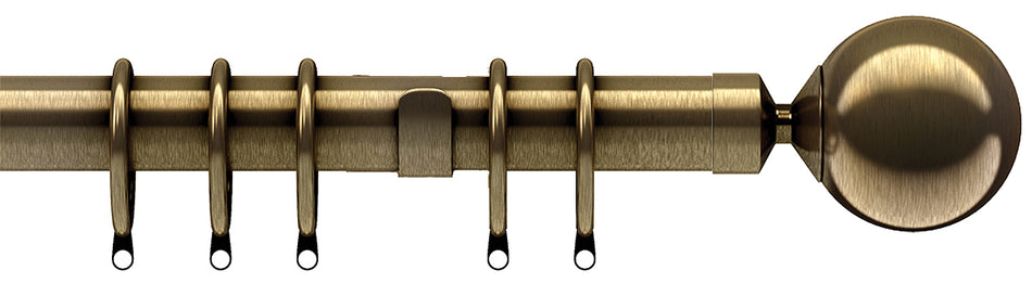 Speedy Poles Apart 28mm Curtain Pole, Antique Brass, Sphere