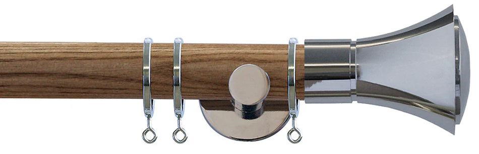 Jones Strand 35mm Wood Pole Light Oak, Chrome Cone