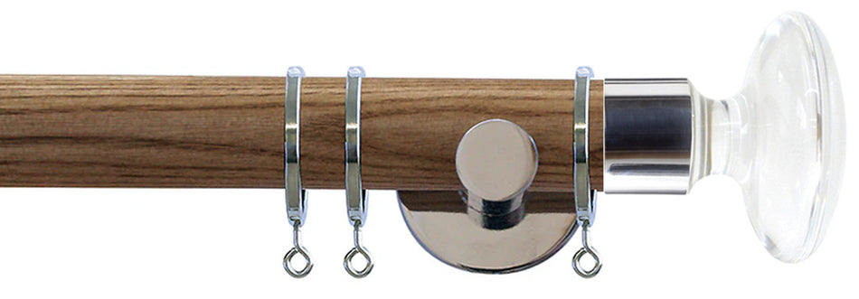 Jones Strand 35mm Wood Pole Light Oak, Chrome, Acrylic Disc
