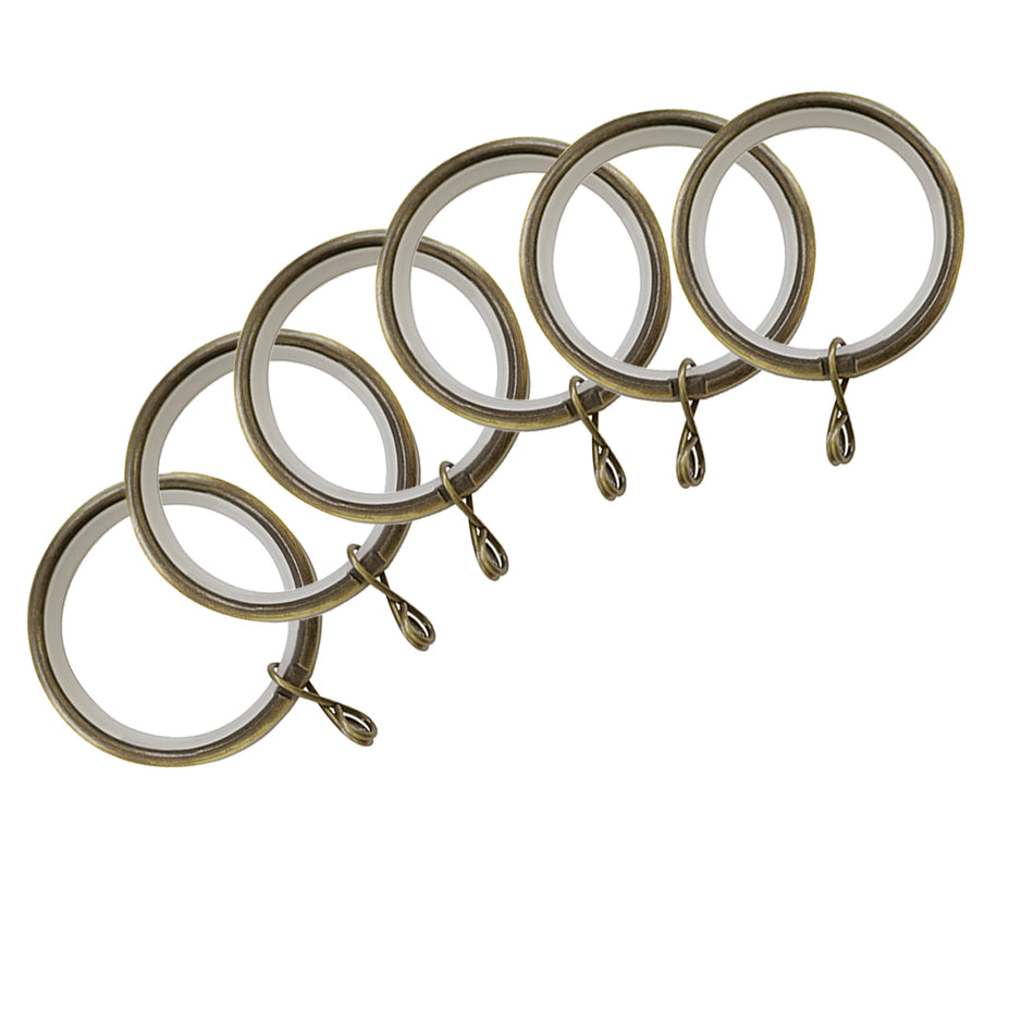 Jones 28mm Metal Pole Rings, Antique Brass