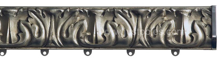 Byron & Byron 75mm Baroque Polmet Silver Leaf Mecca