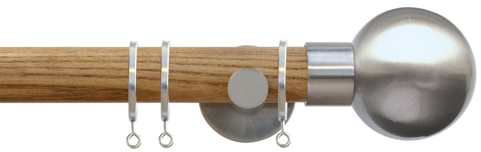 Jones Strand 35mm Wood Pole Light Oak, Matt Nickel Ball