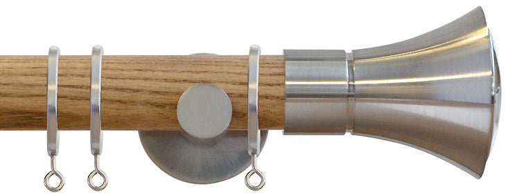 Jones Strand 35mm Wood Pole Light Oak, Matt Nickel Cone