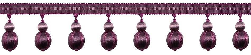 Hallis Antoinette Ball Fringe Trimming Mulberry