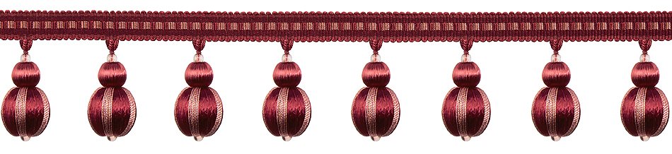 Hallis Antoinette Ball Fringe Trimming Rouge
