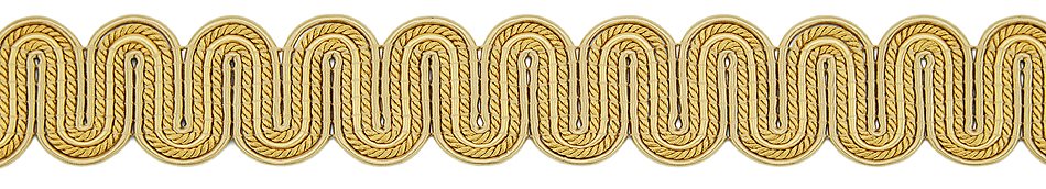 Hallis Antoinette Serpentine Scroll Braid Trimming Gold