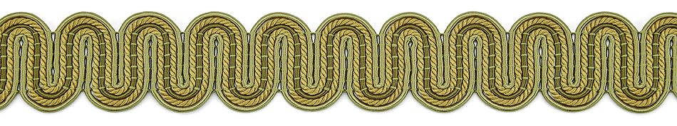 Hallis Antoinette Serpentine Scroll Braid Trimming Olive