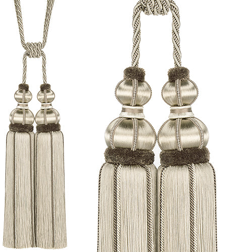 Hallis Antoinette Rope Double Tassel Tieback Bisque