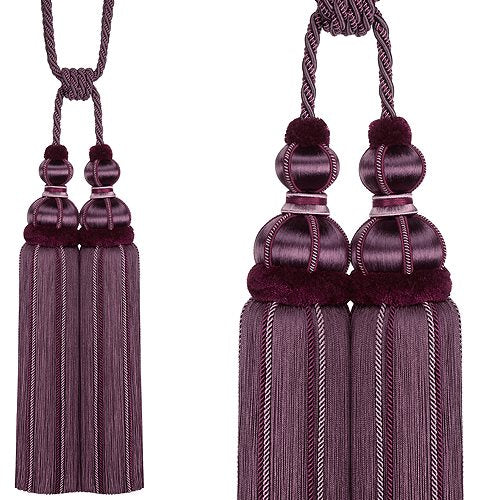 Hallis Antoinette Rope Double Tassel Tieback Mulberry