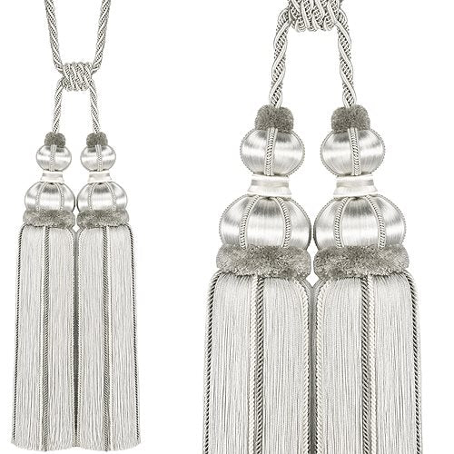Hallis Antoinette Rope Double Tassel Tieback Silver
