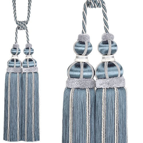 Hallis Antoinette Rope Double Tassel Tieback Slate Blue