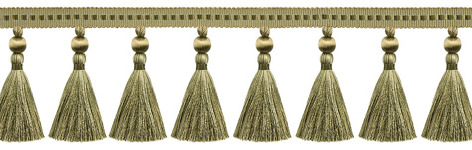 Hallis Antoinette Tassel Fringe Trimming Olive