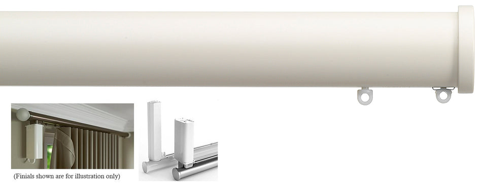 Silent Gliss Electric Metropole 50mm 7650 5190 Motor Ecru Endcap Finial