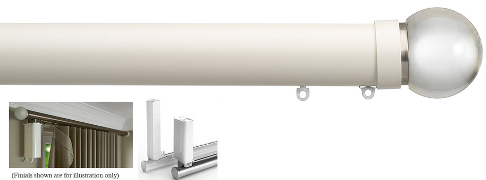 Silent Gliss Electric Metropole 50mm 7650 5190 Motor Ecru Clear Glass Ball