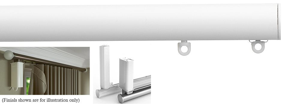 Silent Gliss Electric Metropole 50mm 7650 5190 Motor Matt White Flush Endcap