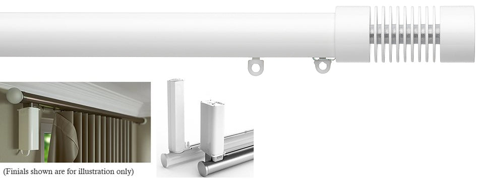 Silent Gliss Electric Metropole 50mm 7650 5190 Motor Matt White Groove Cylinder