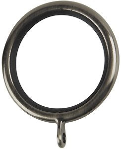 Galleria 50mm Curtain Pole Rings Brushed Silver