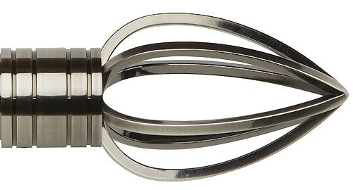 Galleria Metals 50mm Finial Brushed Silver Caged Spear