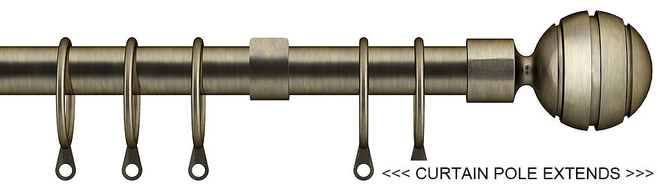 Speedy 16mm-19mm Extendable Pole Antique Brass, Sliced Ball