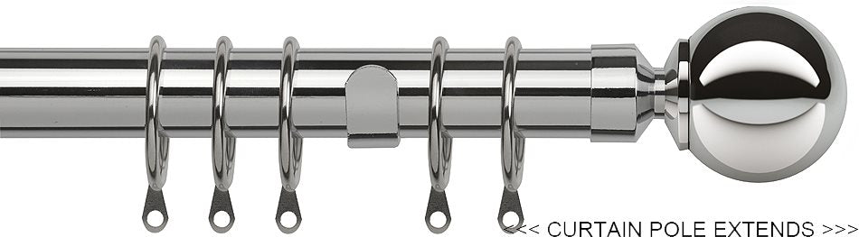 Speedy Pristine 25mm-28mm Extendable Pole Chrome, Ball