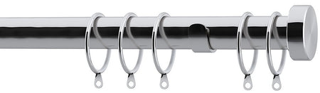 Speedy Stud Endcap 28mm Metal Pole, Chrome