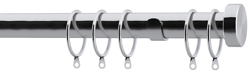 Speedy Stud Endcap 28mm Metal Pole, Chrome