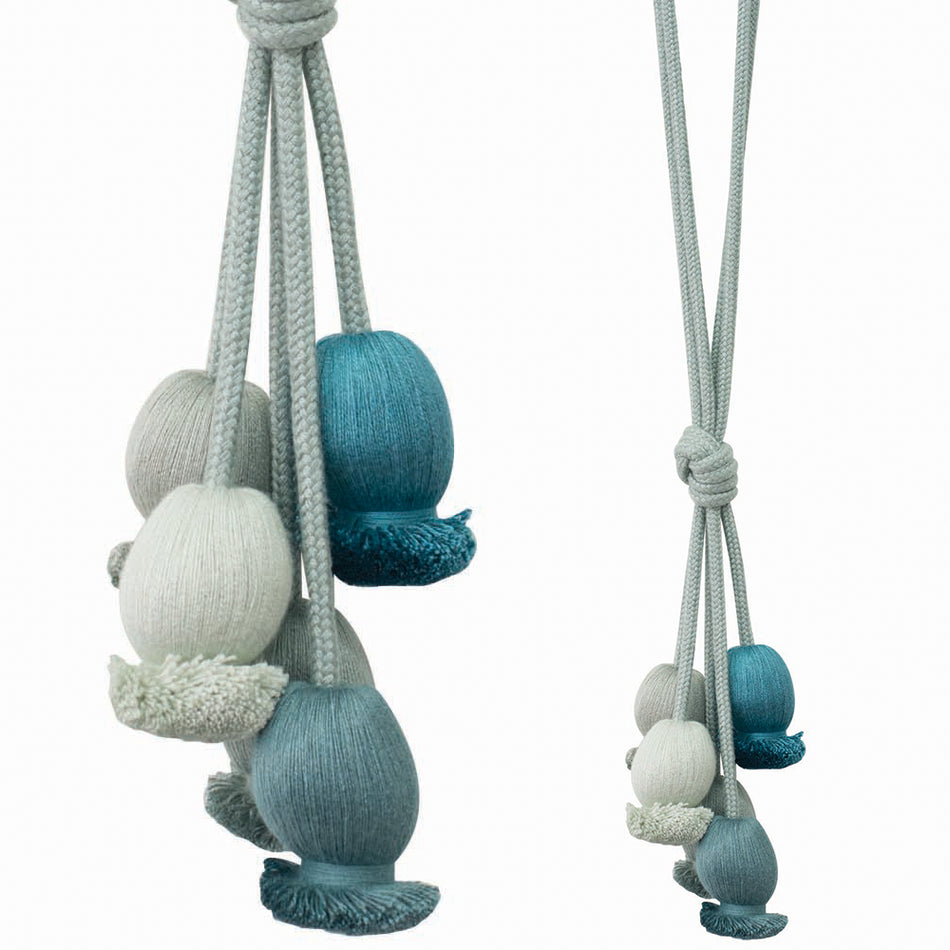 Jones Cipolla Bobble Tieback, Aqua