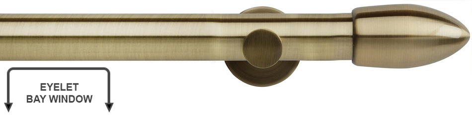 Neo 35mm Eyelet Bay Window Pole Spun Brass Bullet