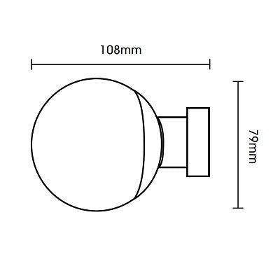 Neo Premium 35mm Eyelet Bay Window Pole Chrome Clear Glass Ball