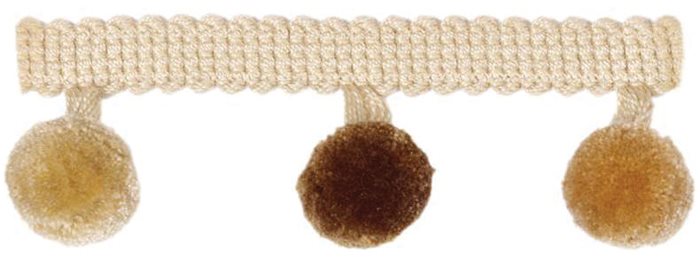 Troynorth Pom Pom Trim, 4cm, Mocha