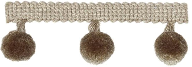 Troynorth Pom Pom Trim, 4cm, Fossil