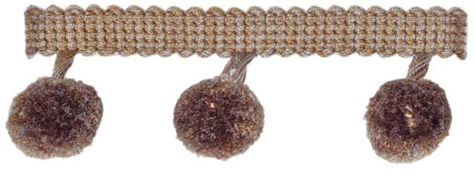 Troynorth Pom Pom Trim, 4cm, Cinnamon