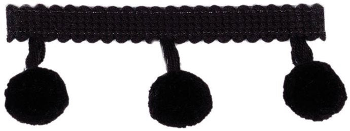 Troynorth Pom Pom Trim, 4cm, Ebony