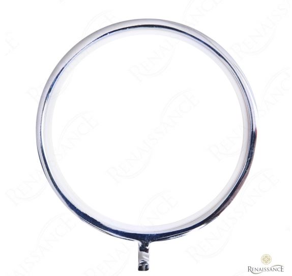 Renaissance Contemporary 35mm Metal Curtain Pole Rings, Polished Silver
