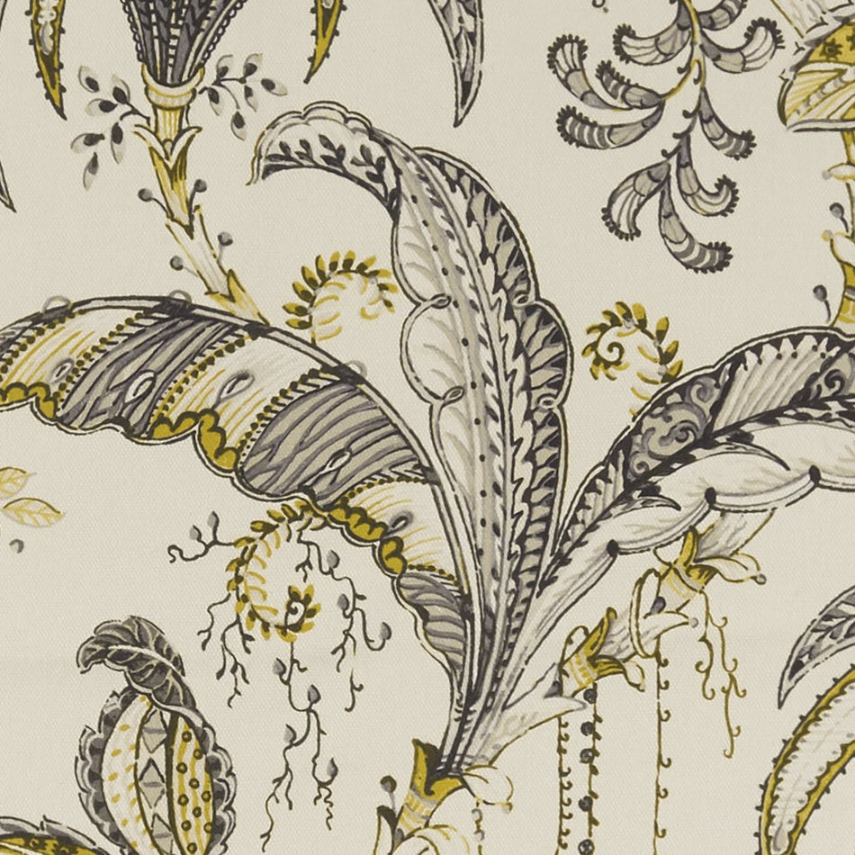 Clarke & Clarke Eden Ophelia Charcoal_Ochre Fabric