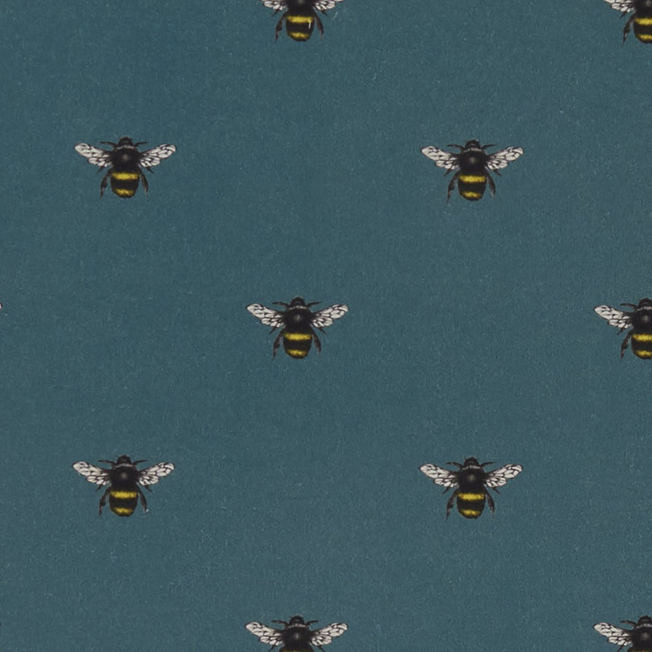 Clarke & Clarke Eden Abeja Teal Fabric